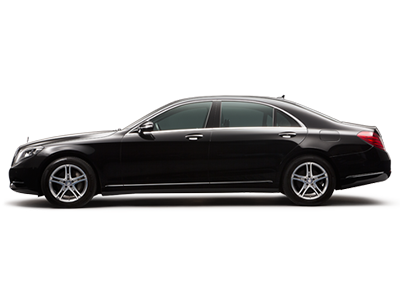 Black Executive Saloon Car in white Background