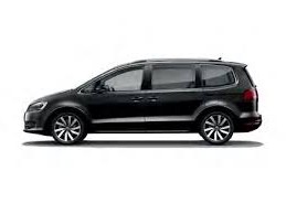 Black 7 Seater Car in white Background