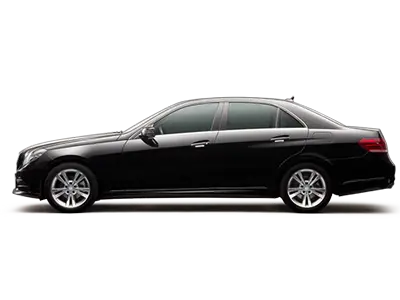 Black Saloon Car in white Background